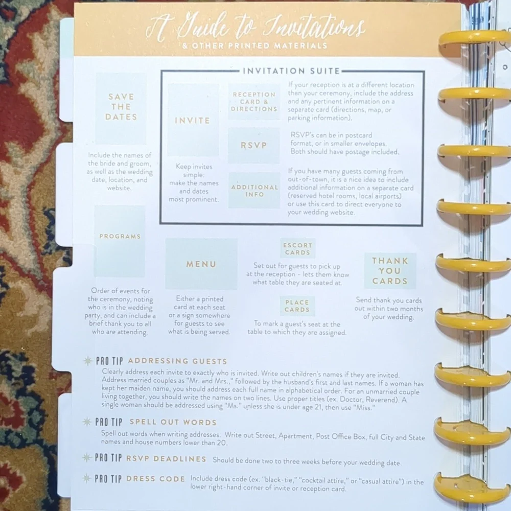 Happy Planner Wedding Planner Patterned Notebook with Dividers